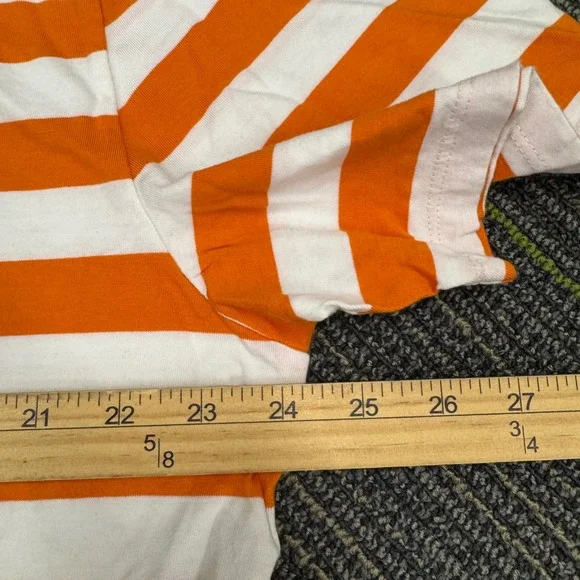 Guess Los Angeles‎ Orange White Stripe T Shirt Mens Size L - Picture 5 of 6